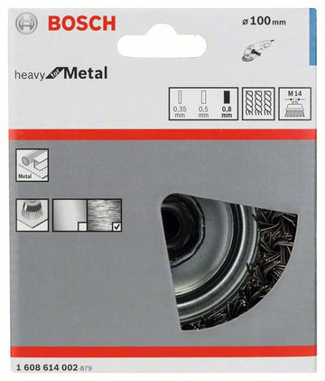 PRO Metal heavy Cup Brush, 100 x 0.8 mm, Thread - 0