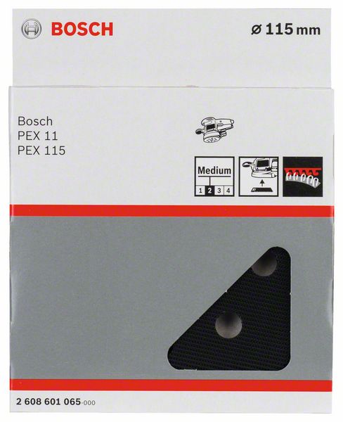 Sanding pad medium-hard for random orbital sanders, 115 mm