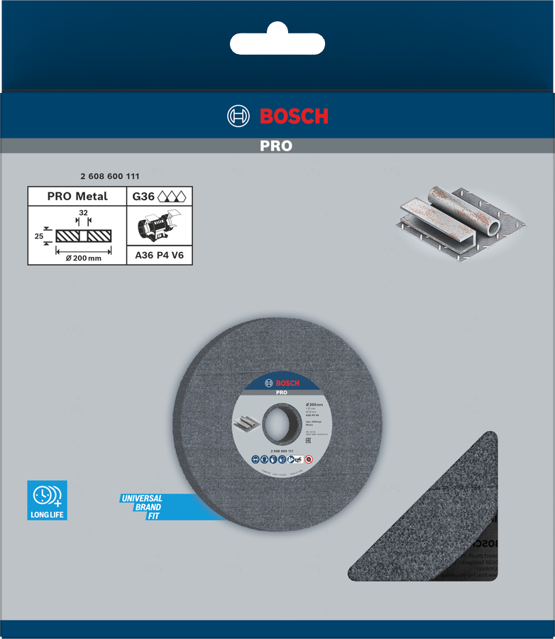 PRO Metal Grinding Wheel, 200 x 25 x 32 mm, G36 - 0