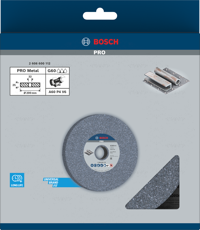 PRO Metal Grinding Wheel, 200 x 25 x 32 mm, G60 - 0