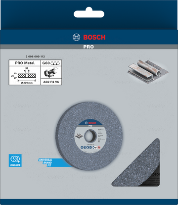 PRO Metal Grinding Wheel, 200 x 25 x 32 mm, G60 - 0