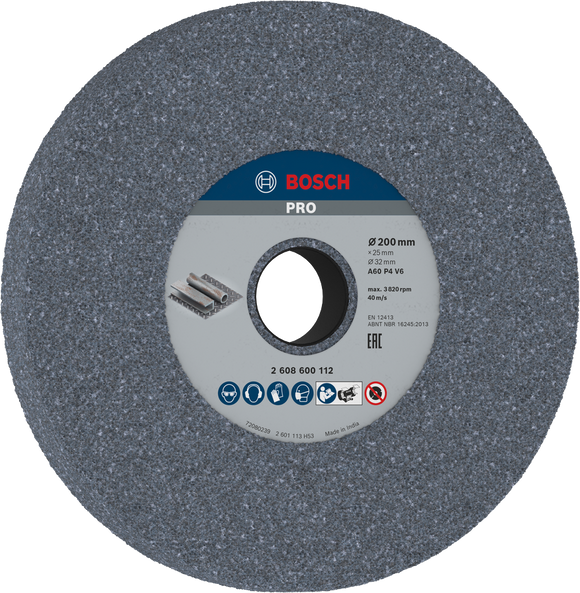 PRO Metal Grinding Wheel, 200 x 25 x 32 mm, G60