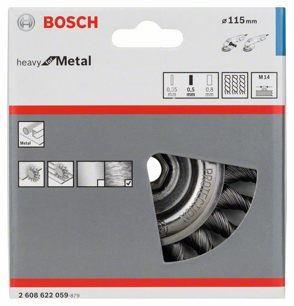 PRO Metal heavy Wire Wheel, 115 x 0.5 mm, Thread