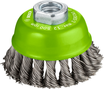 PRO Stainless Steel heavy Cup Brush, 75 x 0.5 mm, Thread