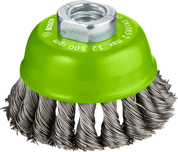 PRO Stainless Steel heavy Cup Brush, 75 x 0.5 mm, Thread