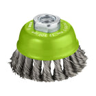PRO Stainless Steel heavy Cup Brush, 75 x 0.5 mm, Thread - image 01