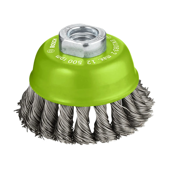 PRO Stainless Steel heavy Cup Brush, 75 x 0.5 mm, Thread - image 01