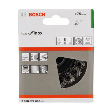 PRO Stainless Steel heavy Cup Brush, 75 x 0.5 mm, Thread - image 02