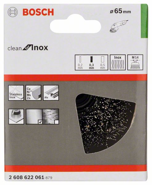 PRO Stainless Steel clean Cup Brush, 65 x 0.3 mm, Thread