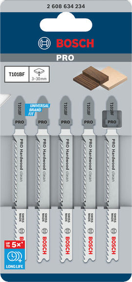 PRO Hardwood clean T101BF Jigsaw Blade, 100 mm, 5 pcs - 0