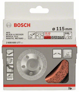 Tungsten carbide grinding head 115 x 22,23 mm, fine, flat - 0