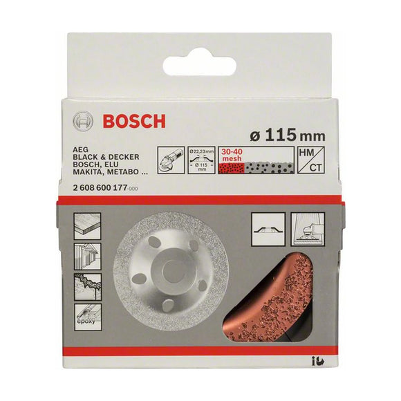 Tungsten carbide grinding head 115 x 22,23 mm, fine, flat - image 02
