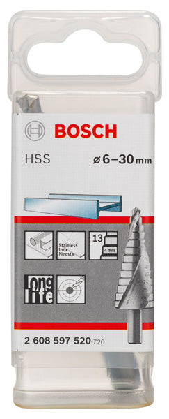 Step drill bits HSS 6 - 30 mm, 10,0 mm, 93,5 mm - 0