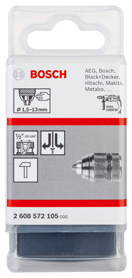 Bosch Keyless Chucks Up To 13 Mm 1.5 – 13 Mm, 1/2" - 20 - 0