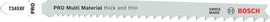 PRO Multi Material thick and thin T345XF Jigsaw Blade, 132 mm, 3 pcs