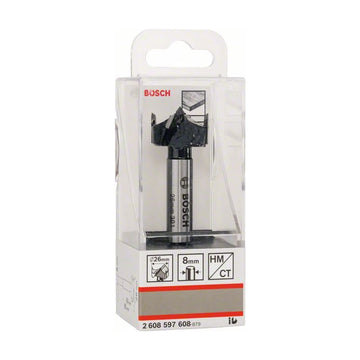 TC tipped hinge cutting bit 26 x 90 x 8mm shaft - image 02