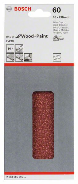 Expert for Wood & Paint, 93 x 230 mm, 60, 8 holes, 10 pc, clip on - 0