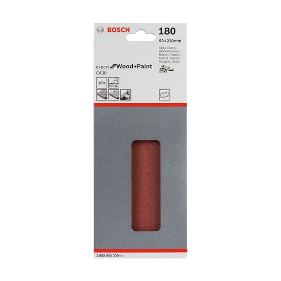 Expert for Wood & Paint, 93 x 230 mm, 180, 8 holes, 10 pc, clip on - image 02