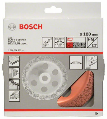 Tungsten carbide grinding head 180 x 22,23 mm, coarse, angled - 0
