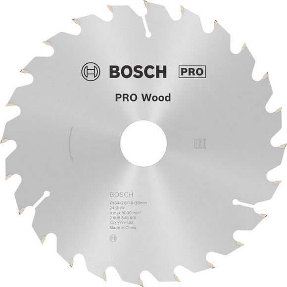 PRO Wood Circular Saw Blade, 184 x 2.6 x 30 mm, T24