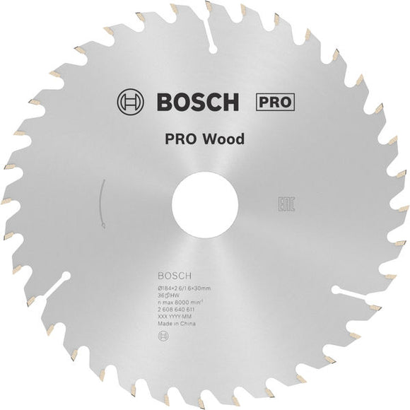 PRO Wood Circular Saw Blade, 184 x 2.6 x 30 mm, T36