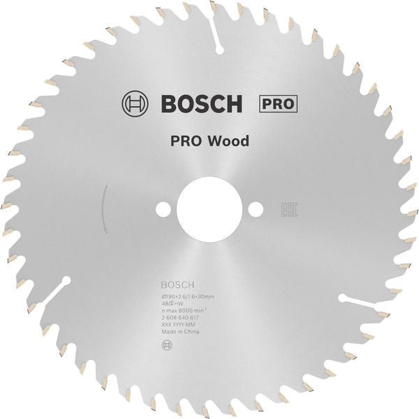 PRO Wood Circular Saw Blade, 190 x 2.6 x 30 mm, T48