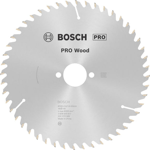 PRO Wood Circular Saw Blade, 190 x 2.6 x 30 mm, T48