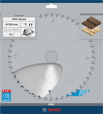 PRO Wood Circular Saw Blade, 250 x 3.2 x 30 mm, T40 - 0