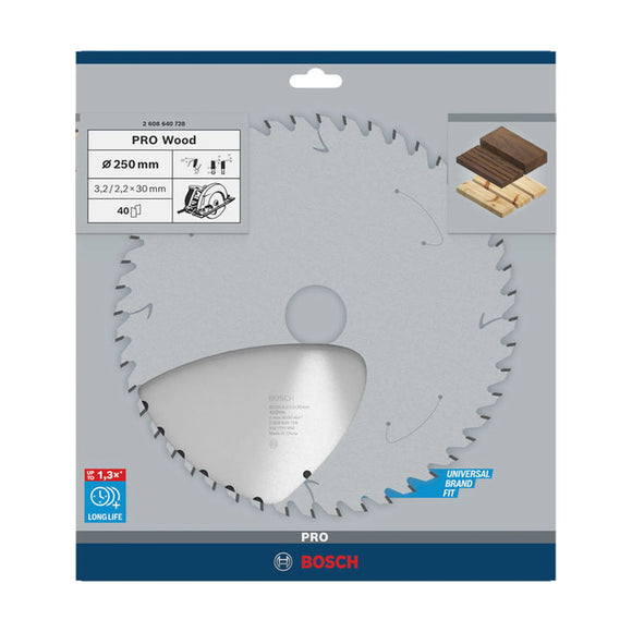 PRO Wood Circular Saw Blade, 250 x 3.2 x 30 mm, T40 - image 02