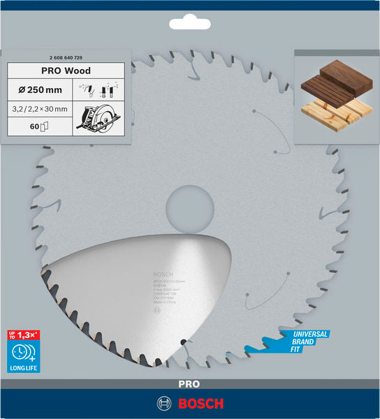 PRO Wood Circular Saw Blade, 250 x 3.2 x 30 mm, T60