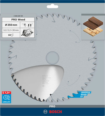 PRO Wood Circular Saw Blade, 250 x 3.2 x 30 mm, T60 - 0