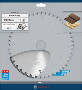 PRO Wood Circular Saw Blade, 230 x 2.8 x 30 mm, T36 - 0