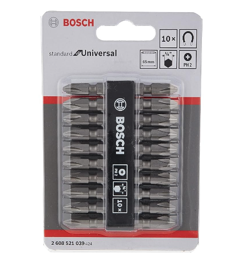 Bosch 10-piece double ended bit set PH2/PH2