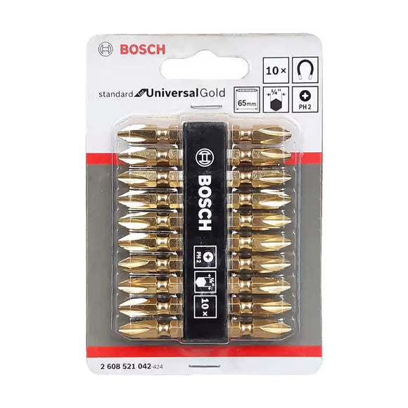 Bosch 10-piece double ended bit set PH2/PH2 - image 02