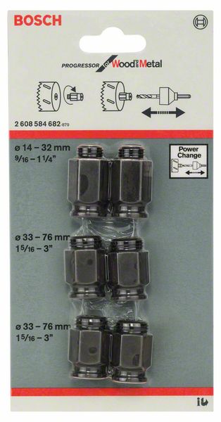 Power Change Adapter Nut Set, 6 pcs