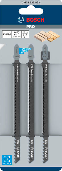 PRO Wood precise T344DP Jigsaw Blade, 152 mm, 3 pcs
 3 pc (cuts at accurate angles) - 0
