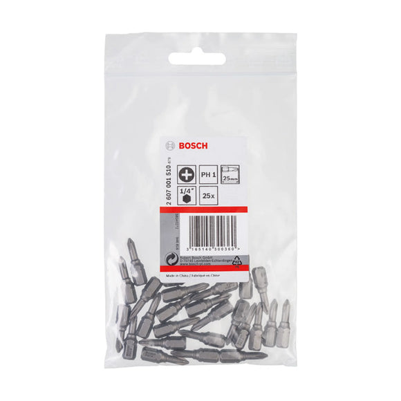 Bosch Screwdriver bit Extra Hard PH 1, 25 mm, 25 pc, plastic bag - image 02