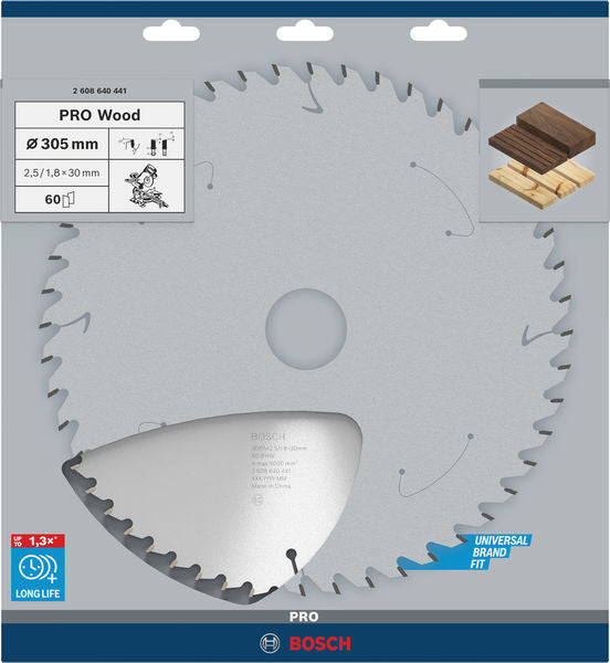 PRO Wood Circular Saw Blade, 305 x 2.5 x 30 mm, T60