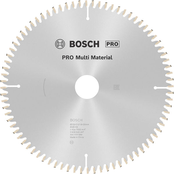 PRO Multi Material Circular Saw Blade, 216 x 2.5 x 30 mm, T80