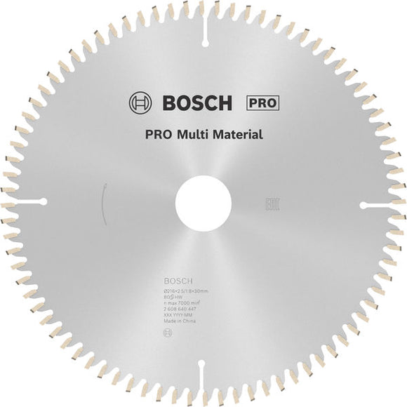 PRO Multi Material Circular Saw Blade, 216 x 2.5 x 30 mm, T80