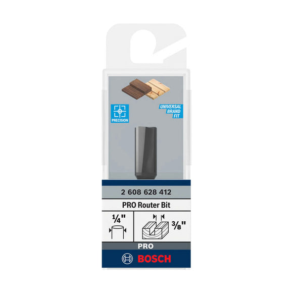 PRO Router Straight Bit, Two Flutes, Ø 3/8? x L 49/64?, Shank 1/4?
 D1 9,5 mm, L 19,5 mm, G 51 mm - image 02