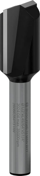 PRO Router Straight Bit, Two Flutes, Ø 1/2? x L 49/64?, Shank 1/4?
D1 12,7 mm, L 19,5 mm, G 51 mm-1