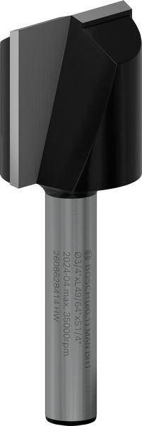 PRO Router Straight Bit, Two Flutes, Ø 3/4? x L 49/64?, Shank 1/4?
 D1 19 mm, L 19,5 mm, G 51 mm
