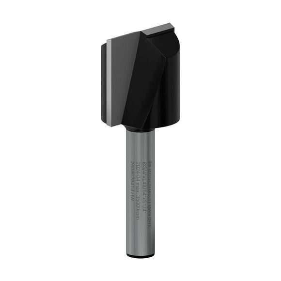 PRO Router Straight Bit, Two Flutes, Ø 3/4? x L 49/64?, Shank 1/4?
 D1 19 mm, L 19,5 mm, G 51 mm - image 01