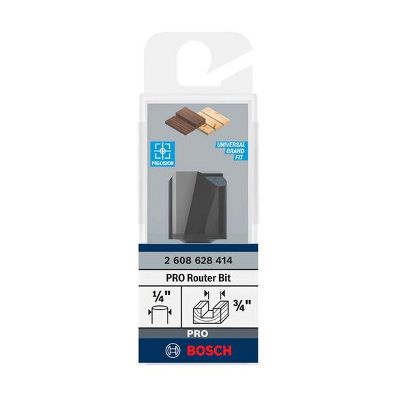 PRO Router Straight Bit, Two Flutes, Ø 3/4? x L 49/64?, Shank 1/4?
 D1 19 mm, L 19,5 mm, G 51 mm - image 02