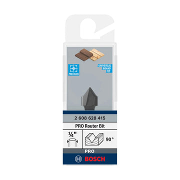PRO Router Bit V-Groove, 90° x Ø 1/2?, Shank 1/4?
 D1 12,7 mm, L 12,7 mm, G 45 mm, 90° - image 02