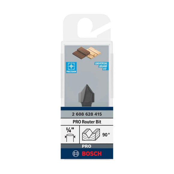 PRO Router Bit V-Groove, 90° x Ø 1/2?, Shank 1/4?
 D1 12,7 mm, L 12,7 mm, G 45 mm, 90° - image 02