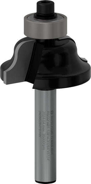 PRO Router Bit Roman Ogee, R 5/32?, Shank 1/4?
 R1 4 mm, D1 28,6 mm, B 15,9 mm, L 12,4 mm, G 54 mm