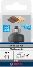 PRO Router Bit Cove, R 1/4?, Shank 1/4?
 R1 6,3 mm, D 25,4 mm, L 12,7 mm, G 54 mm-2