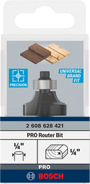 PRO Router Bit Rounding Over, R 1/4?, Shank 1/4?
 R1 6,3 mm, D 25,4 mm, L 13,2 mm, G 54 mm-2